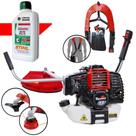 Roçadeira Com ÓLEO STIHL 2T RT43-L Toyama À Gasolina 2T 43cc 1,7HP Modelo Completo Lâmina Três Pontas, Carretel Nylon e Cinto de Sustentação Duplo Ideal Para Manutenção e Limpeza de Rodovias
