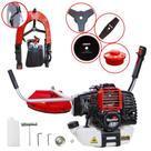 Roçadeira Com Sistema Anti-Vibração Toyama RT43-L À Gasolina 43cc 1,7HP Com Carretel Nylon + Lâmina 3 Pontas + Lâmina 80 Dentes + Escova 38 Cerdas