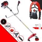 Roçadeira Com Sistema Anti-Vibração Toyama RT52L À Gasolina 2HP 52cc 10.000rpm + Kit Extra de Lâmina 2 Pontas, Lâmina 80 Dentes e Escova 38 Cerdas