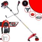 Roçadeira Completa À Gasolina Toyama RT52L 2 Tempos 52cc 2HP 10.000rpm Com Lâmina 3 Pontas + Lâmina 80 Dentes + Escova de Aço 38 Cerdas + Carretel