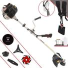 Roçadeira Completa Kawashima KW43LE À Gasolina 43cc 1,7HP de Alta Rotação e Performance Com 5 Opções de Cortes Carretel de Nylon + Lâmina Facão + Lâmina 3 Pontas + Lâmina 6 Pontas + Lâmina 80 Dentes
