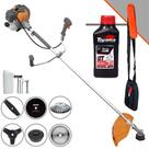 Roçadeira Completa Tekna RL430P À Gasolina 43cc Com Carretel e Faca 3 Pontas + Facas 2 Pontas, 40 Dentes, 80 Dentes + Escova de Aço + ÓLEO TOYAMA