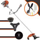 Roçadeira Completa Tekna RL520ACG2 À Gasolina 2 Tempos 2HP de Potência 52cc 13.000rpm Com Carretel de Nylon + Faca 3 Pontas + Faca 80 Dentes 255mm