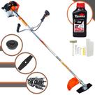 Roçadeira Completa Vulcan VR430S À Gasolina 43cc 1,7HP de Alta Rotação e Performance Máquina de Corta Grama C/ 2 Opções de Cortes Cabeçote de Nylon + Lâmina 2 Pontas + Enxada Capinadeira + ÓLEO TOYAMA