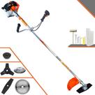 Roçadeira Completa Vulcan VR430S Com Carretel de Nylon e Lâmina Facão + Kit Extra Lâmina 3 Pontas, Lâmina 40 Dentes de Vídea e Disco Escova De Aço Circular Pra Pedras, Pavers, Calçadas e Concretos