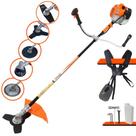 Roçadeira Completa Vulcan VR520-H À Gasolina 52cc 2,5HP Alta Rotação e Performance Cortador de Grama Com Carretel de Nylon e Faca 3 Pontas + Faca 2 Pontas, Faca 40 Dentes de Vídea e Faca 80 Dentes