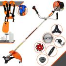 Roçadeira Completa Vulcan VR620H À Gasolina 2T 62cc 3HP Lateral Alta Potência e Rotação Com Cabeçote de Nylon e Lâmina 3 Pontas + Lâmina Facão, Lâmina 6 Pontas, Lâmina Circular 40 Dentes e Trimmer
