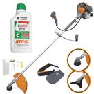 Roçadeira Cortador Aparador de Grama Profissional Á Gasolina Tekna RL430P Plus 2T 43cc 1,7HP 10.000RPM Lateral Com Lâmina 3 Pontas e Carretel Nylon + ÓLEO STIHL 2T