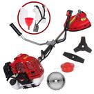 Roçadeira Cortador de Grama Multifuncional Kawashima KW43L À Gasolina Motor 2T 43cc 1,7HP 10.000rpm Completa Com 4 Opções de Cortes Carretel Nylon, Faca 2 Pontas, Faca 3 Pontas e Faca 40 Dentes