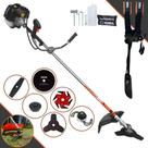 Roçadeira Cortador de Grama Terra GRH-430 À Gasolina 43cc 1,7HP de Alta Rotação Completa Com Carretel de Nylon e Lâmina 3 Pontas + Kit Lâmina 2 Pontas, Lâmina 6 Pontas, Lâmina 80 Dentes e Trimmer
