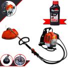Roçadeira Costal GRC430 Terra À Gasolina 43cc 1,7HP Alta Rotação Podador de Grama Completo Com Carretel Nylon + Faca 40 Dentes Vídea + Óleo Toyama 2T