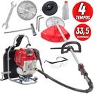 Roçadeira Costal Plus Kawashima KW330C4 34cc Com Motor 4 Tempos Ideal Para Terrenos Irregulares