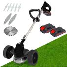 Roçadeira Elétrica Recarregável Cortador De Gramas Profissional Com 2 Baterias 24v Top