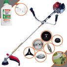 Roçadeira Kawashima BCJ431-L À Gasolina 43cc 1,7HP 10000rpm Cortador de Grama 6 Em 1 Com Carretel e Faca 2 Pontas + EXTRA Faca 3 Pontas, Faca 40 Dentes, Faca 80 Dentes e Escova de Aço + ÓLEO STIHL 2T