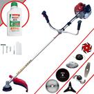 Roçadeira Kawashima BCJ431L À Gasolina 43cc 1,7HP Ideal Para Todos os Tipos de Trabalhos C/ Carretel + Facas 2 Pontas + 3 Pontas + 6 Pontas + 40 Dentes + 80 Dentes + Trimmer + Escova + ÓLEO STIHL 2T