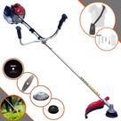 Roçadeira Kawashima BCJ431L À Gasolina Motor 2 Tempos 43cc 1,7HP 10.000rpm Podador de Grama Profissional Completo 4 Em 1 Com Carretel Nylon + Lâmina Facão + Lâmina 80 Dentes + Escova de Aço 38 Cerdas