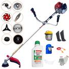 Roçadeira Kawashima BCJ521L 52cc 2,5HP Alta Potência 8 Em 1 Com Carretel e Faca 2 Pontas + Kit Faca 3 Pontas, Faca 6 Pontas, Disco 40 Dentes Vídea, Disco 80 Dentes, Trimmer e Escova + EPI + ÓLEO STIHL