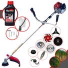Roçadeira Kawashima BCJ521L 52cc 2,5HP Alta Rotação 8 Em 1 Com Carretel e Faca 2 Pontas + Kit Faca 3 Pontas, Faca 6 Pontas, Faca 40 Dentes Vídea, Faca 80 Dentes, Trimmer e Escova de Aço + ÓLEO TOYAMA