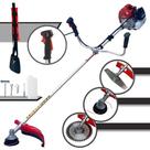 Roçadeira Kawashima BCJ521L À Gasolina Motor 2 Tempos 52cc 2,5HP de Potência Alta Rotação Multifunções Completo Para Todos os Tipos de Trabalho Com Carretel de Nylon + Faca 2 Pontas + Faca 40 Dentes