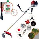 Roçadeira Kawashima BCJ620L 62cc 3HP Alta Potência Com Carretel e Faca 2 Pontas + Kit Faca 3 Pontas, Faca 6 Pontas, Faca 40 Dentes Vídea, Faca 80 Dentes, Trimmer e Escova de Aço + ÓLEO STIHL 2T