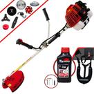 Roçadeira Kawashima KW43L 43cc 1,7HP 10.000rpm Para Todos os Tipos de Trabalhos Com Carretel + Faca 2 Pontas + 3 Pontas + 6 Pontas + 40 Dentes + 80 Dentes + Trimmer + Escova de Aço + ÓLEO TOYAMA