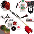 Roçadeira Kawashima KW52-L 52cc 2,5HP 10.000rpm 8 Em 1 Com Carretel e Faca 3 Pontas + EXTRA Faca 2 Pontas + Faca 6 Pontas + Faca 40 Dentes + Faca 80 Dentes + Trimmer + Escova de Aço + ÓLEO STIHL 2T