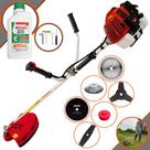 Roçadeira Kawashima KW52-L À Gasolina 52cc 2,5HP 10.000rpm Cortador de Grama 6 Em 1 Com Carretel e Faca 3 Pontas + EXTRA Faca 2 Pontas, Faca 40 Dentes, Faca 80 Dentes e Escova de Aço + ÓLEO STIHL 2T