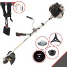 Roçadeira Kawashima KW52LE À Gasolina Motor 2 Tempos 52cc 2,5HP 10000rpm Podador de Grama Profissional Completo 4 Em 1 Com Carretel Nylon + Lâmina 3 Pontas + Lâmina 80 Dentes + Escova de Aço 38 Cerdas
