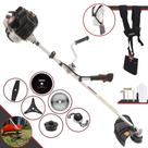 Roçadeira Kawashima KW52LE À Gasolina Motor 2T 52cc 2,5HP Alta Rotação e Performance Completa Com Carretel Nylon e Lâmina 3 Pontas + Lâmina Facão + Disco 40 Dentes Vídea + Disco 80 Dentes + Trimmer