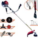 Roçadeira Lateral À Gasolina Kawashima BCJ521-L 52cc 2,5HP Alta Rotação Completa Para Todos os Tipo de Cortes Com Carretel + Lâmina Facão, Lâmina 3 Pontas, Lâmina 6 Pontas, Lâmina 80 Dentes e Trimmer