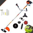 Roçadeira Lateral À Gasolina Vulcan VR430-S 43cc 1,7HP Alta Rotação Completa Para Todos os Tipo de Cortes C/ Carretel Nylon + Lâmina Facão, Lâmina 3 Pontas, Lâmina 6 Pontas, Lâmina 80 Dentes e Trimmer