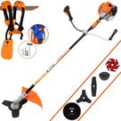 Roçadeira Lateral À Gasolina Vulcan VR520H Motor 2T 52cc 2,5HP Alta Rotação e Potência Completa Com Carretel de Nylon e Lâmina 3 Pontas + Kit Extra Lâmina 2 Pontas, Lâmina 6 Pontas e Lâmina 80 Dentes