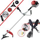 Roçadeira Lateral Anmax CG430P-TB À Gasolina Motor 2 Tempos 43cc 2HP 9.000rpm Multifuncional 5 Em 1 Com Cabeçote de Nylon e Lâmina Facão + Kit Faca 3 Pontas, Faca 6 Pontas e Faca 40 Dentes