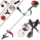 Roçadeira Lateral Anmax CG430P-TB À Gasolina Motor 2 Tempos 43cc 2HP Alta Potência Multifuncional 6 Em 1 Com Carretel de Nylon e Lâmina 2 Pontas + Kit Faca 3 Pontas, 6 Pontas, Faca 40 Dentes e Trimmer