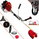 Roçadeira Lateral Kawashima KW52L 52cc À Gasolina 2T 2,5HP 10.000rpm Multifuncional Completa 5 Em 1 Com Carretel de Nylon + Faca 2 Pontas + Faca 3 Pontas + Faca 80 Dentes + Escova de Aço Giratória