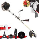 Roçadeira Lateral Profissional Multifuncional Kawashima KW52LE À Gasolina Motor 2T 52cc 2,5HP 10.000rpm Completa Com 4 Opções de Cortes Cabeçote Nylon, Faca 2 Pontas, Faca 3 Pontas e Faca 80 Dentes