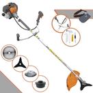 Roçadeira Lateral Tekna RL430P À Gasolina 43cc 1,7HP 10.000rpm 4 Em 1 Com Carretel Nylon e Faca 3 Pontas + Faca 40 Dentes + Disco Escova de Aço