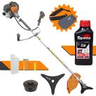 Roçadeira Lateral Tekna RL520-P Plus Á Gasolina 2T 52cc 2HP 10.000RPM Alta Potência e Performance Com Cabeçote Nylon e Faca de 3 Pontas + Óleo Lubrificante Toyama FG50 2T 500ml Roçadeira Lateral Tekna RL520-P Plus Á Gasolina 2T 52cc 2HP 10.000RPM Alta Potência e Performance Com Cabeçote Nylon e Faca de 3 Pontas + Óleo Lubrificante Toyama FG50 2T 500ml
