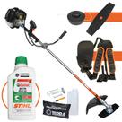 Roçadeira Lateral Terra GRH-520 Á Gasolina 2 Tempos 2,5Hp 52cc Completa Com Lâmina de 2 Pontas, Carretel Nylon e Cinto Duplo + ÓLEO STIHL 2T de 500ml