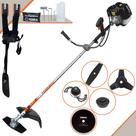 Roçadeira Lateral Terra GRH520 À Gasolina 2 Tempos 52cc 2,5HP 6.500rpm Podador de Grama Profissional Completo 5 Em 1 Com Carretel de Nylon + Lâmina Facão + Lâmina 3 Pontas + Disco 80 Dentes + Trimmer