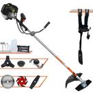 Roçadeira Lateral Terra GRH520 À Gasolina 2 Tempos 52cc 2,5HP Alta Potência Multifuncional 6 Em 1 Com Carretel de Nylon e Lâmina 2 Pontas + Kit Faca 3 Pontas, 6 Pontas, Faca 40 Dentes Vídea e Trimmer