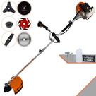 Roçadeira Lateral Terra GRHB430 Bi-Partida À Gasolina 43cc 1,7HP Alta Potência 6 Em 1 Com Carretel Nylon e Faca 2 Pontas + Kit Faca 3 Pontas, 6 Pontas, Lâmina 40 Dentes de Vídea e Lâmina 80 Dentes