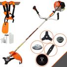 Roçadeira Lateral Vulcan VR620H 62cc À Gasolina 2 Tempos 3HP 12.500rpm Multifuncional Completa 5 Em 1 Com Carretel de Nylon + Faca 2 Pontas + Faca 3 Pontas + Faca 80 Dentes + Escova de Aço Giratória