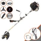 Roçadeira Máquina de Corta Grama À Gasolina Kawashima KW52-LE 52cc 2,5HP 10.000rpm 6 Em 1 Com Lâmina Facão + Lâmina 3 Pontas + Lâmina 40 Dentes + Lâmina 80 Dentes + Carretel de Nylon + Escova de Aço