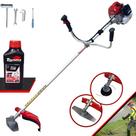 Roçadeira Máquina de Corta Grama Kawashima BCJ431L À Gasolina 43cc 1,7HP de Potência Alta Rotação e Performance Robusta Com 2 Opções de Corte Carretel de Nylon + Lâmina Facão + ÓLEO TOYAMA 2 Tempos