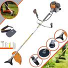 Roçadeira Máquina de Corta Grama Tekna RL430P À Gasolina 43cc 1,7HP 4 Em 1 Com Carretel Nylon + Faca 2 Pontas + Faca 3 Pontas + Faca 80 Dentes