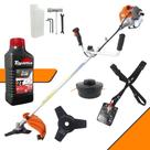 Roçadeira Máquina de Corta Grama Vulcan VR430P À Gasolina 43cc 1,7HP de Potência Alta Rotação Com Guidão Anti-Vibração 2 Opções de Corte Carretel de Nylon + Lâmina 3 Pontas + ÓLEO TOYAMA 2 Tempos