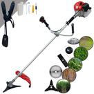 Roçadeira Máquina de Cortar Anmax CG430P-TB À Gasolina 43cc 2HP de Potência 9.000rpm Multifuncional + Kit Lâmina 3 Pontas, Lâmina 40 Dentes Vídea e Escova de Aço Rotativa EXTRA
