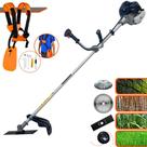 Roçadeira Máquina de Cortar Grama Anmax CG430-B À Gasolina 43cc 1,7HP Com 4 Opções de Corte Carretel de Nylon, Lâmina Facão, Lâmina 40 Dentes de Vídea e Escova de Aço Rotativa 38 Cerdas