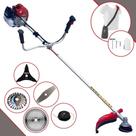 Roçadeira Máquina de Cortar Grama Kawashima BCJ521-L À Gasolina 2 Tempos 52cc 2,5HP de Potência 10.000rpm Multifuncional + Kit Lâmina 3 Pontas, Lâmina 40 Dentes Vídea e Escova de Aço Rotativa EXTRA